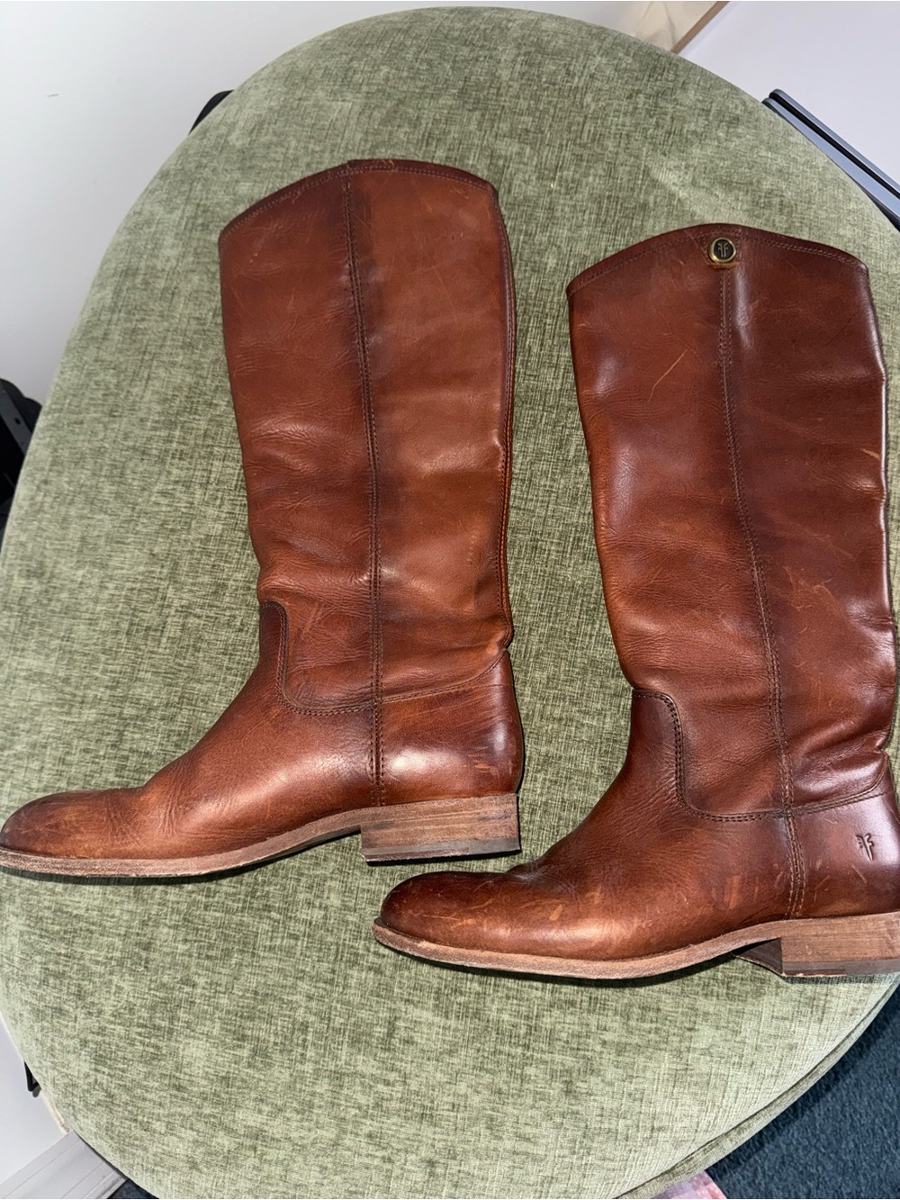 Frye Brown Leather Tall Riding Boots 7 - Picture 1 of 10
